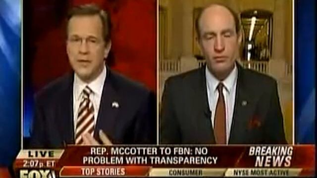 McCotter Discussing Auto Bill Passage on Fox Business with Liz Claman and David Asman