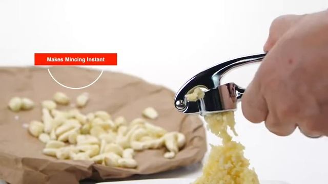 Zulay Kitchen Garlic Press Stainless Steel with Soft, Easy to Squeeze