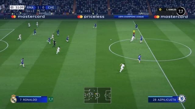 a hard tackle on Hazard and an own goal by Courtois in #fifa19