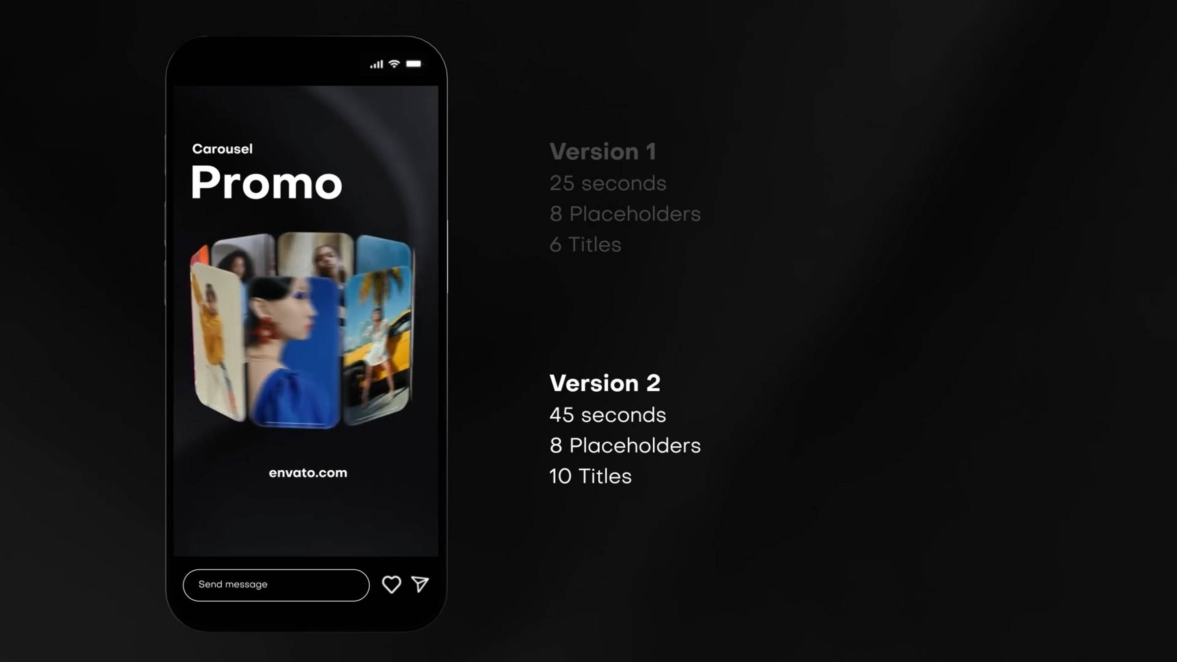 Промо Carousel Slideshow. Постеры, Риллсы (Reels), Cториc (Stories) на заказ. Пример