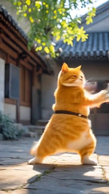 Кун фу рыжий кот