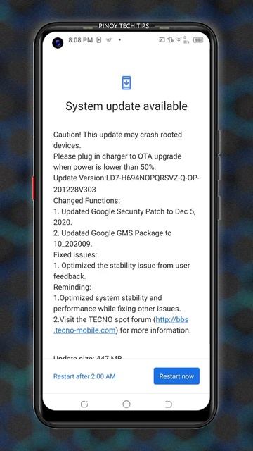 How to Manually Install Security Update on Tecno POVA #shorts