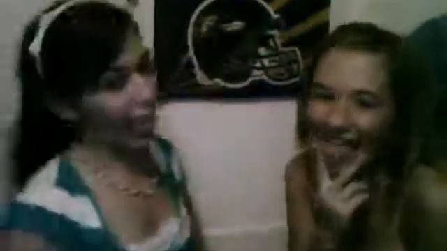 Katie and Jasmine playin with the webcam
