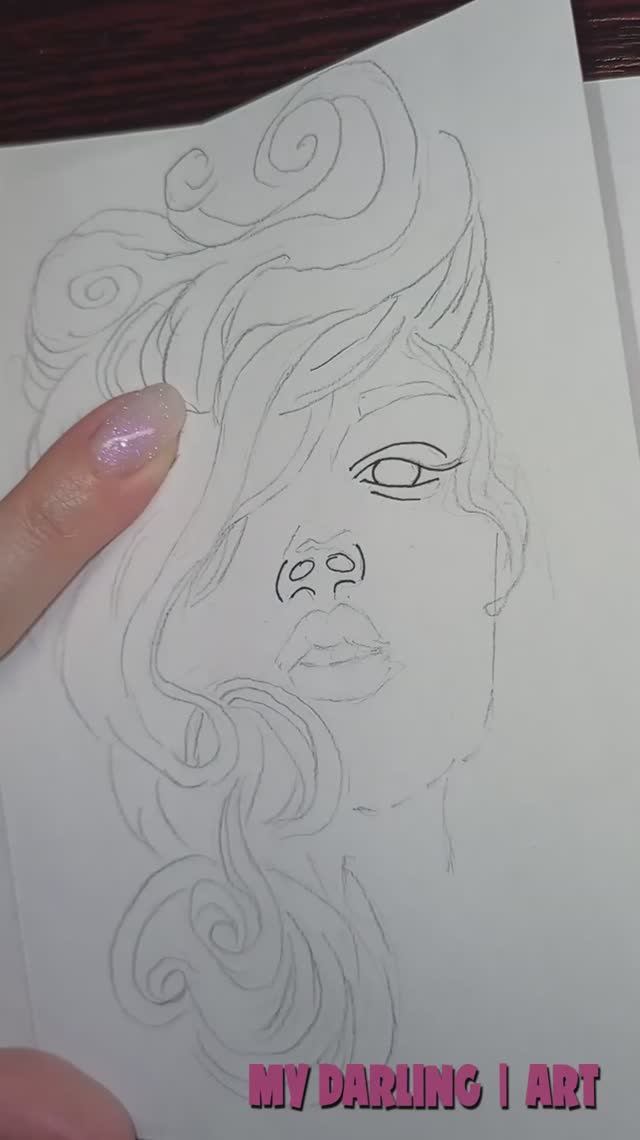 Рисуем девушку в стиле зентагл используя плавные линии. Как нарисовать. Простой способ. Арт рисунок