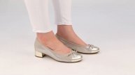 Gabor Lullaby Beige Metallic Womens Dress Court Shoes