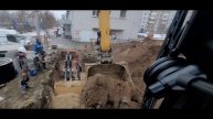 Установка ЖБИ , закапываем участок .mp4