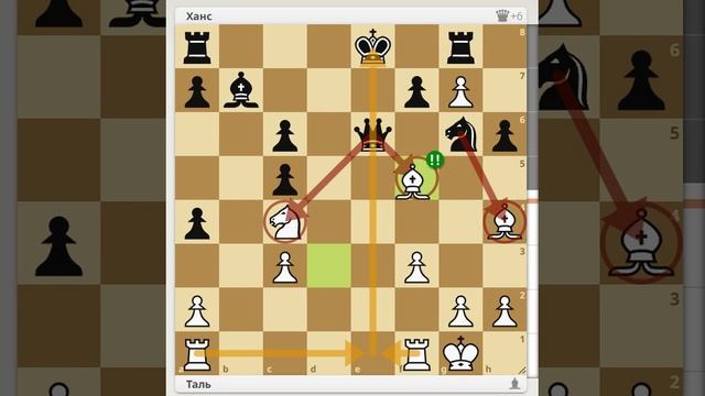 Михаил Таль гениально жертвует ферзя Чемпиону Германии