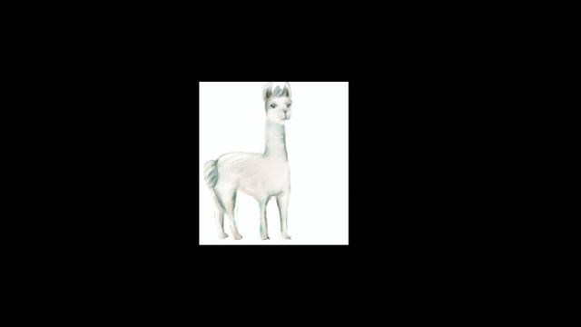 Llama blue-eyes with three mini pink roses crown tiara hand drawing on Tablet Ipad -Ines Miller Art
