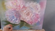 Larisa Roshina: Oil Finger Painting Flowers Abstract (High Speed Version)