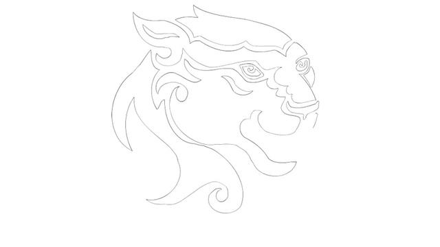 Draw a tattoo # wild panther 027