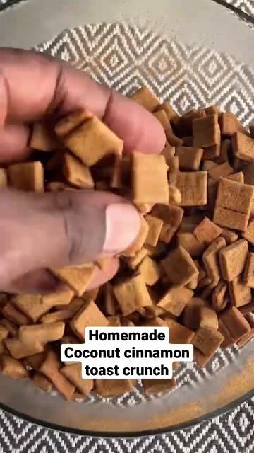 Homemade coconut cinnamon toast crunch. I will post this recipe tomorrow! #veganrecipes #cereal