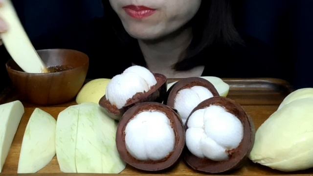 ASMR Fruit Platter : Mango Apple Mangosteen Durian