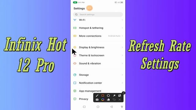 infinix Hot 12 Pro Screen refresh rate How to Change refresh rate