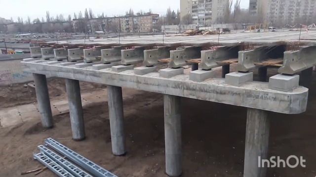 Строительство путепровода на Остужева. 27.11.2021