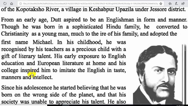 Michel Madhusudan Dutt||SSC ENGLISH FIRST PAPER PASSAGE