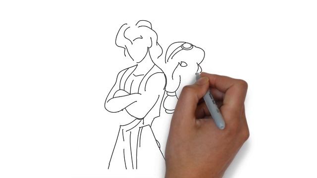 Como Dibujar Jasmin y Aladin de Disney Paso a Paso Facil para Niños Video Tutorial