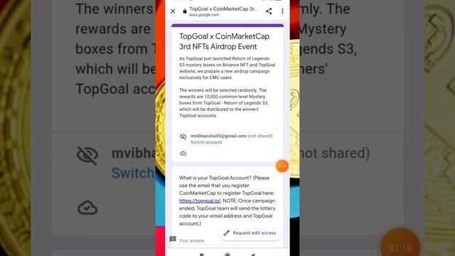claim your free nft airdrop | topgoal.io free nft airdrop | coinmarketcap free nft