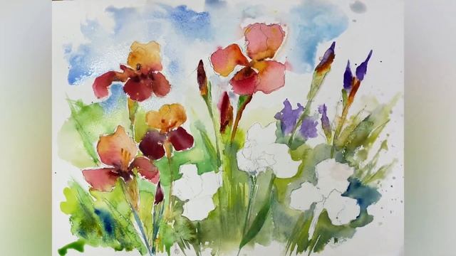 #tutoriel #watercolor #flowers #iris #flowerpainting #flowerpaintingtutorial #sketch #sketching