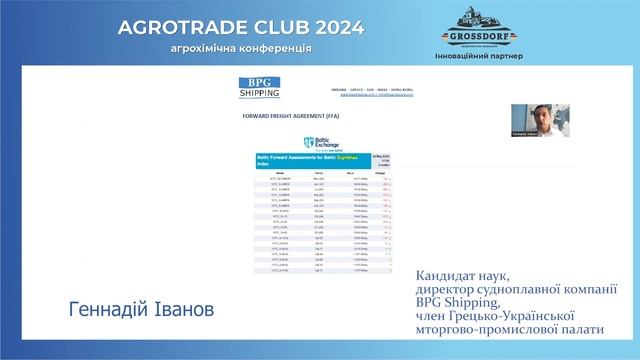 "Український і світовий ринок морських суховантажних перевезень", Геннадій Іванов