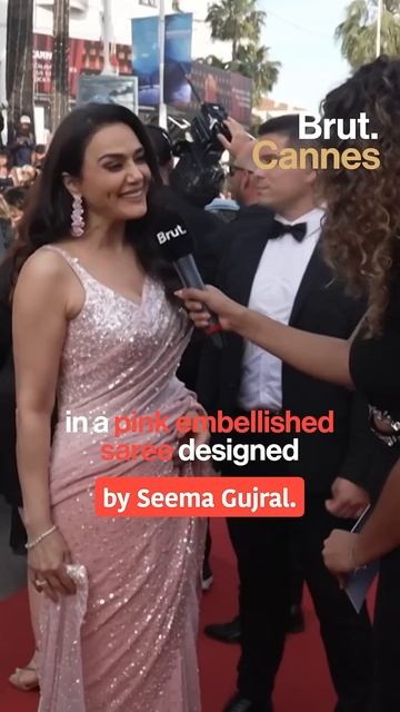Preity G Zinta is at the Cannes Film Festival to present the Pierre Angénieux award to Santosh Siva
