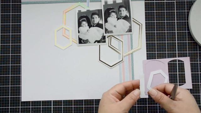 Geometric Scrapbook  Layout  with Happy Heart  |  Nathalie DeSousa