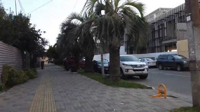 Russia Sochi walking Adler embankment and Prosveshcheniya street 4k video