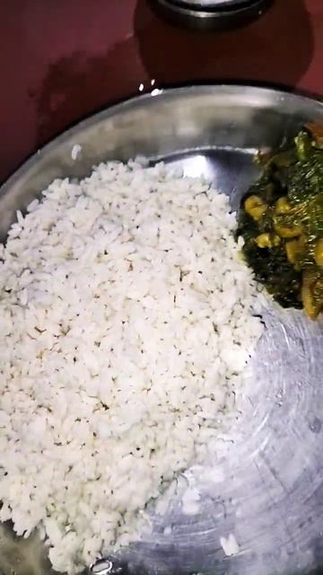 Tengra Fish Jhal Fish Curry Spinach and Rice