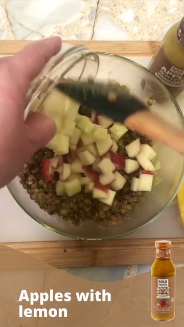 Low Carbon Lentils with Apples and Walnuts