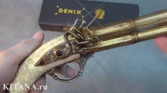 Макет пистолета системы флинтлок 2-х ствольный (Франция, 18в.) DE-1305