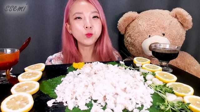 [Mukbang] Slices of Raw Conger Eel 🐟바다장어(붕장어)회 먹방 (아나고회) アナゴの刺身 Real sound Korean ASMR  | 쎄미