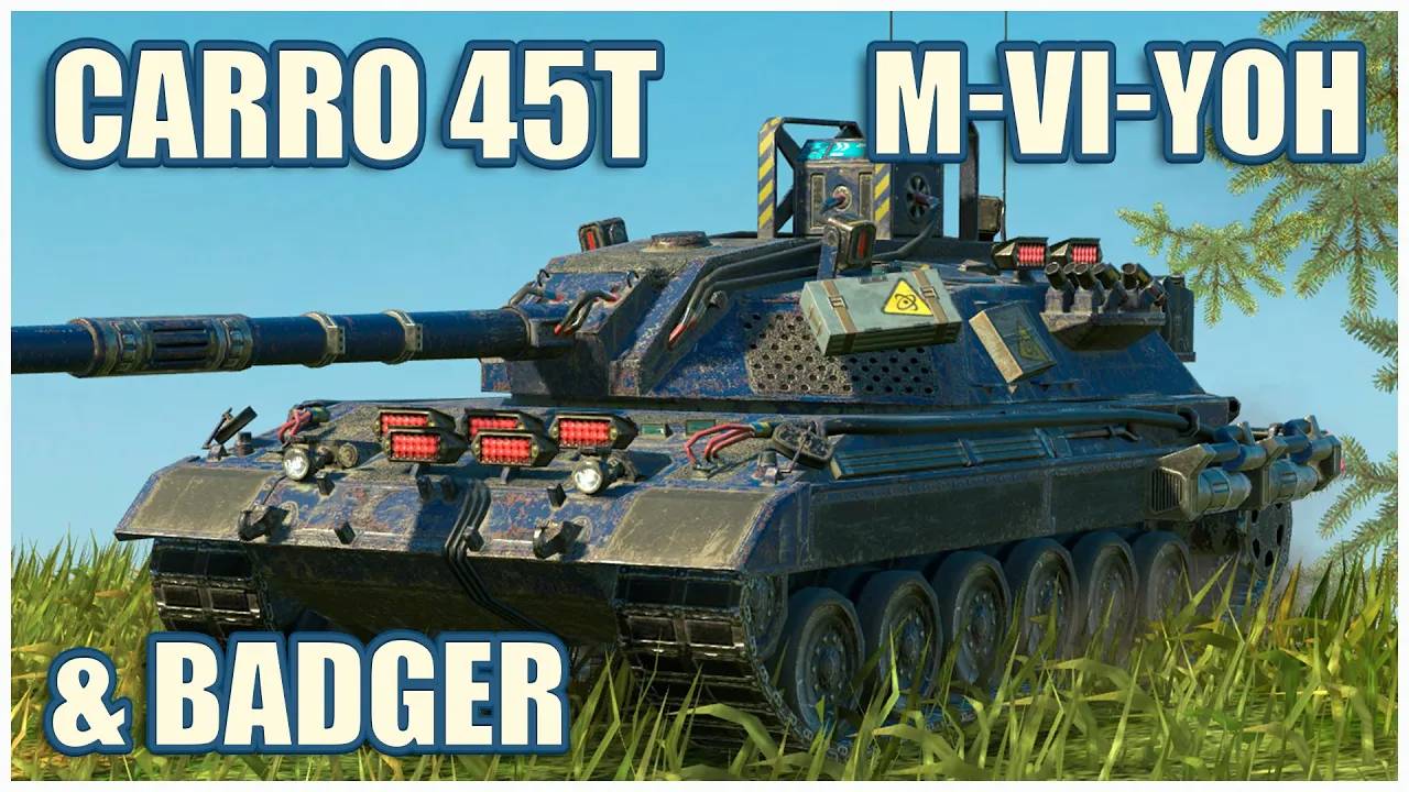 Carro 45t, M-VI-Yoh & FV217 Badger  Tanks blitz Gameplay