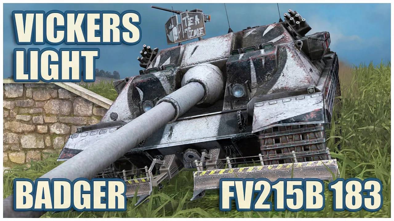 Vickers Light, FV217 Badger & FV215b 183  Tanks blitz Gameplay
