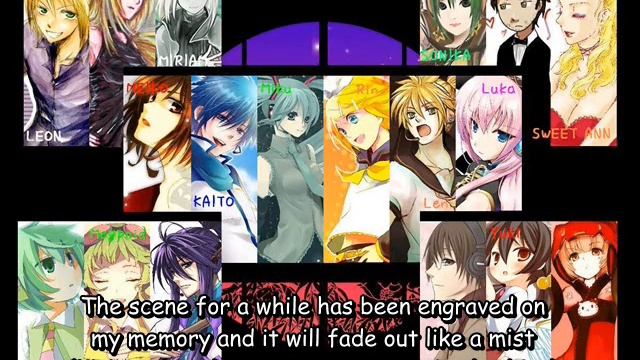 Miku Rin Len Kaito Meiko Luka Leon Lola Miriam Sonika Tonio Ann Kiyo Yuki Iroha Gaku Gumi Lily Gach