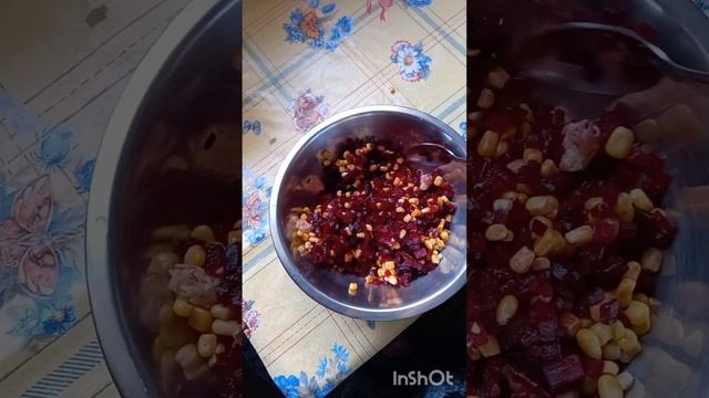 #салат 👌 и кукуруз очень вкусный ☝️🌹# #