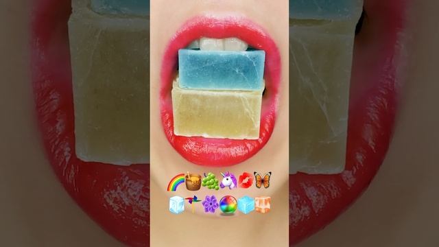 asmr RAINBOW EMOJI FOOD HONEY JELLY 무지개 음식 이모지 먹방 (꿀젤리, 탕후루, 코하쿠토, 얼음) MUKBANG eating sounds