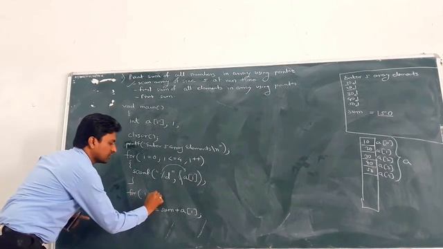 Print Sum Of All numbers in array using Pointer New 27
