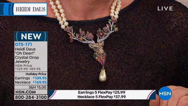 Heidi Daus "Oh Deer!" Beaded Crystal Drop Necklace