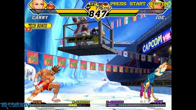 Capcom vs. SNK 2 (Dreamcast) - Terry/Cammy/Hibiki Arcade 3-on-3 Playthrough