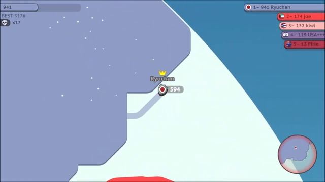 Paper.io 2 (World Conflict) to score 2495 (119th 100%!!!)