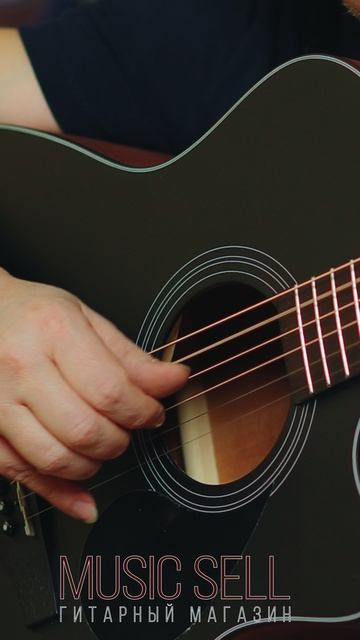 ТРАНСАКУСТИЧЕСКАЯ ГИТАРА KEPMA ЧЕРНЫЙ ГРАНД АУДИТОРИУМ С ВЫРЕЗОМ ИЗ ЕЛИ -  MUSIC SELL