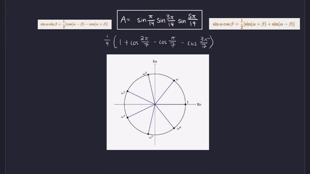 Solve Using Complex Numbers?!!!! Solving Sin(π/14)Sin(3π/14)Sin(5π/14) with Roots of Unity