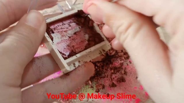 Satisfying ASMR Slime Coloring with Makeup Mixing Colored Maskara, eyeshadow & lip color  Video #30