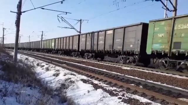 Квартет с приветом. Система 2ЭС5К-160/161 "Ермаки" с грузовым поездом и приветливой бригадой
