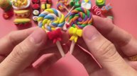 Лепка из пластилина для детей - миниатюрный леденец на палочке из пластилина - Мастер-класс