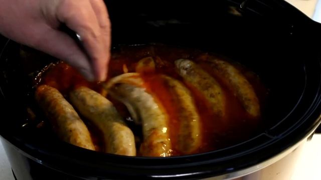 Sausage, Peppers, and Onions in the Crock Pot Slow Cooker