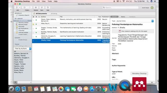 MENDELEY FOR MAC #2: Cara Menambahkan Artikel atau Buku ke Library Mendeley