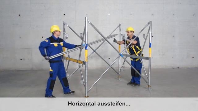 Traggerüst Staxo 40 - Stehende Montage 1. Schuss [DE]
