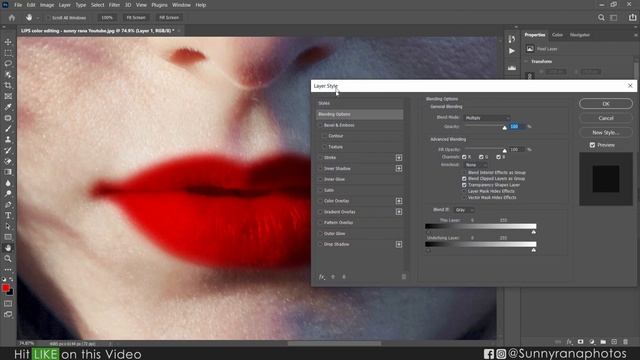 How to change lip color in photoshop - Sunny Rana [हिन्दी] - 1000+ lips shade in Photoshop