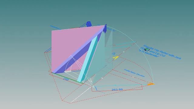 Reg. Hip Rafter and Jack Rafter with Lip Cut à la sauterelle (part 3)