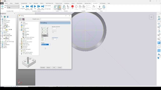 autodesk PowerMill How to Create the Internal Threading tool path Autodesk powermill 2021